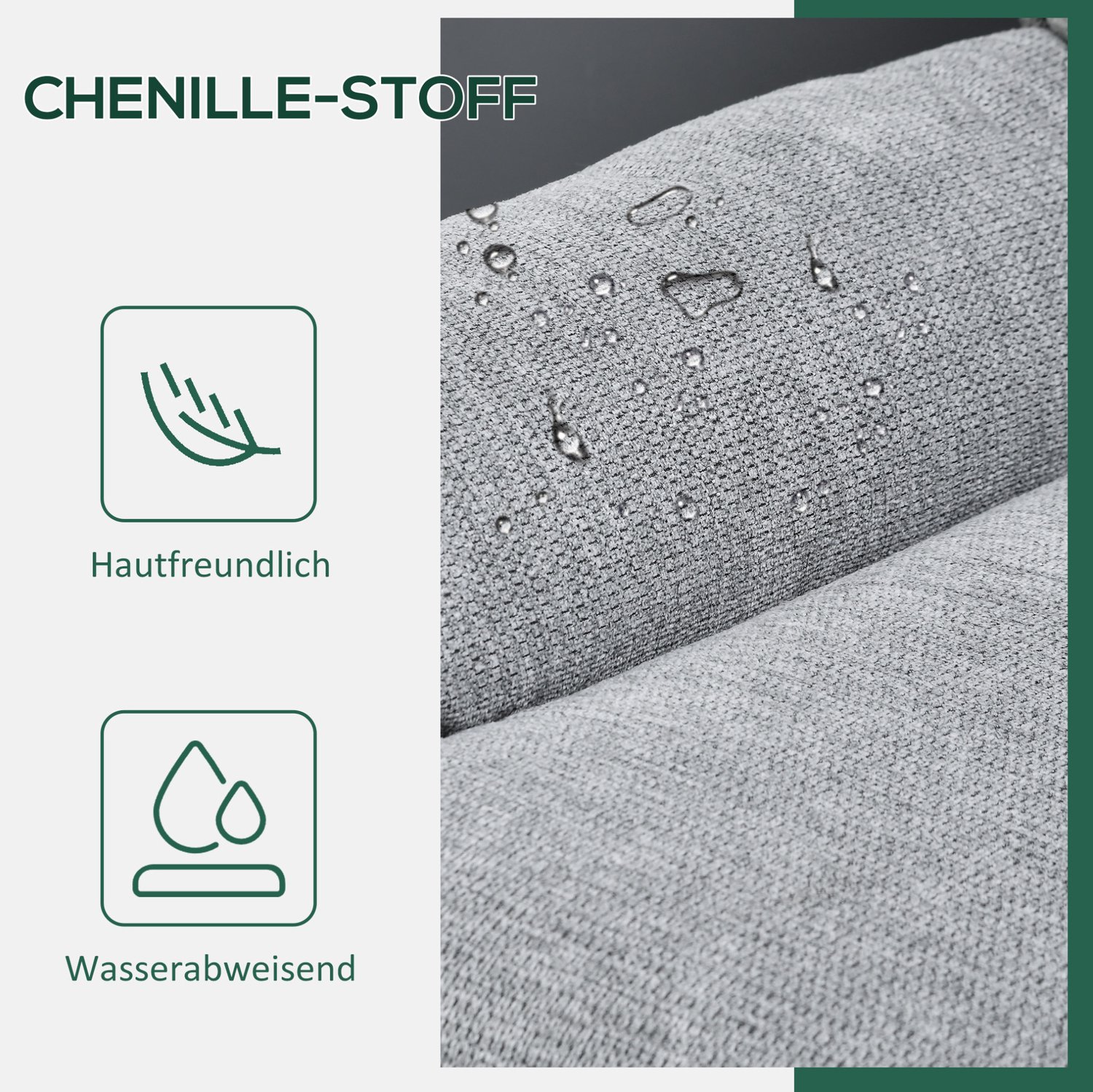 DESMIU Draaifauteuil 79 x 91 x 98 cm - 360 Graden Draaibaar met Geïntegreerde Armleuningen - Voor de Woonkamer - Chenille en Staal - Grijs