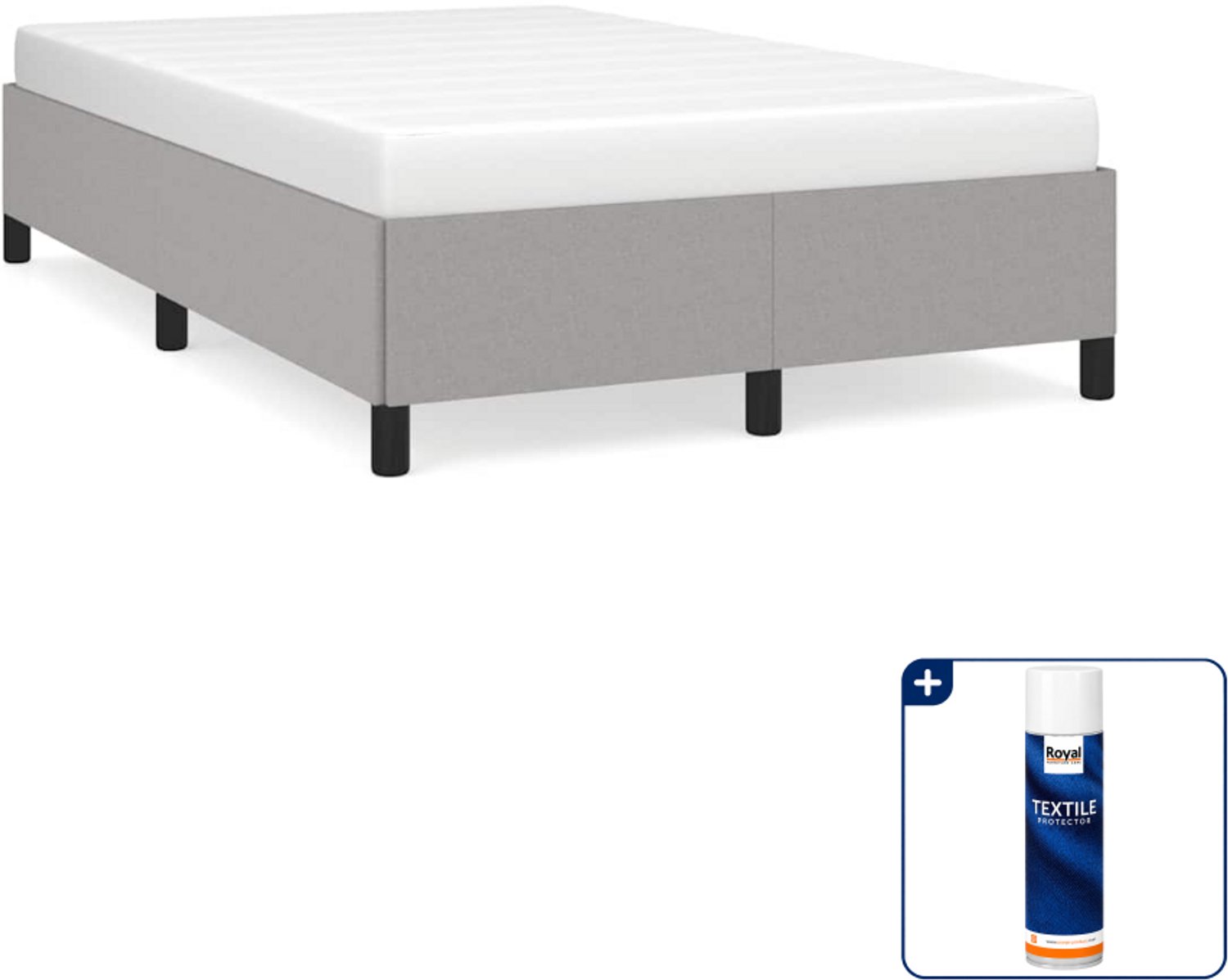 vidaXL bedframe - 120 x 190 cm - stof - lichtgrijs - Inclusief textielbeschermer 500 ml