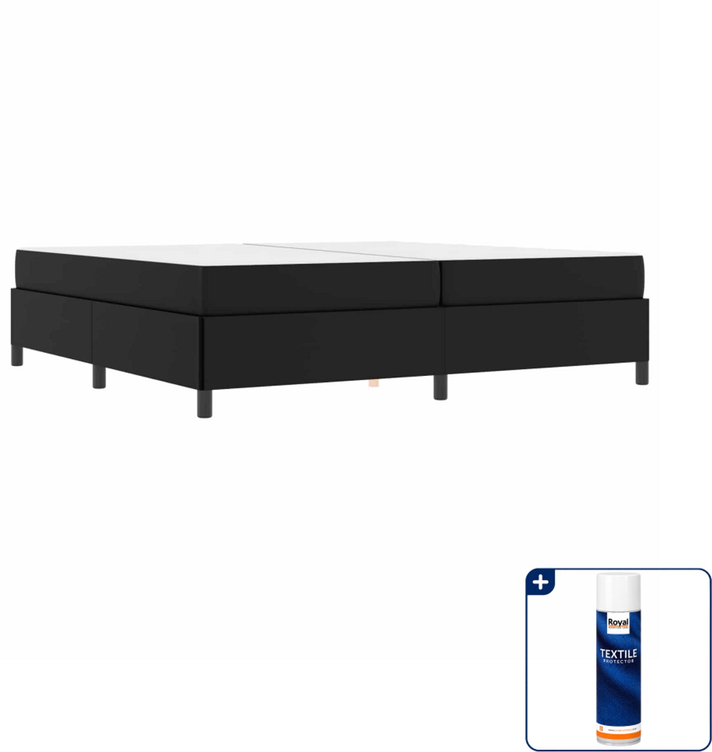 vidaXL bedframe met matras - 200 x 200 cm - stof - zwart - Inclusief textielbeschermer 500 ml Bruin