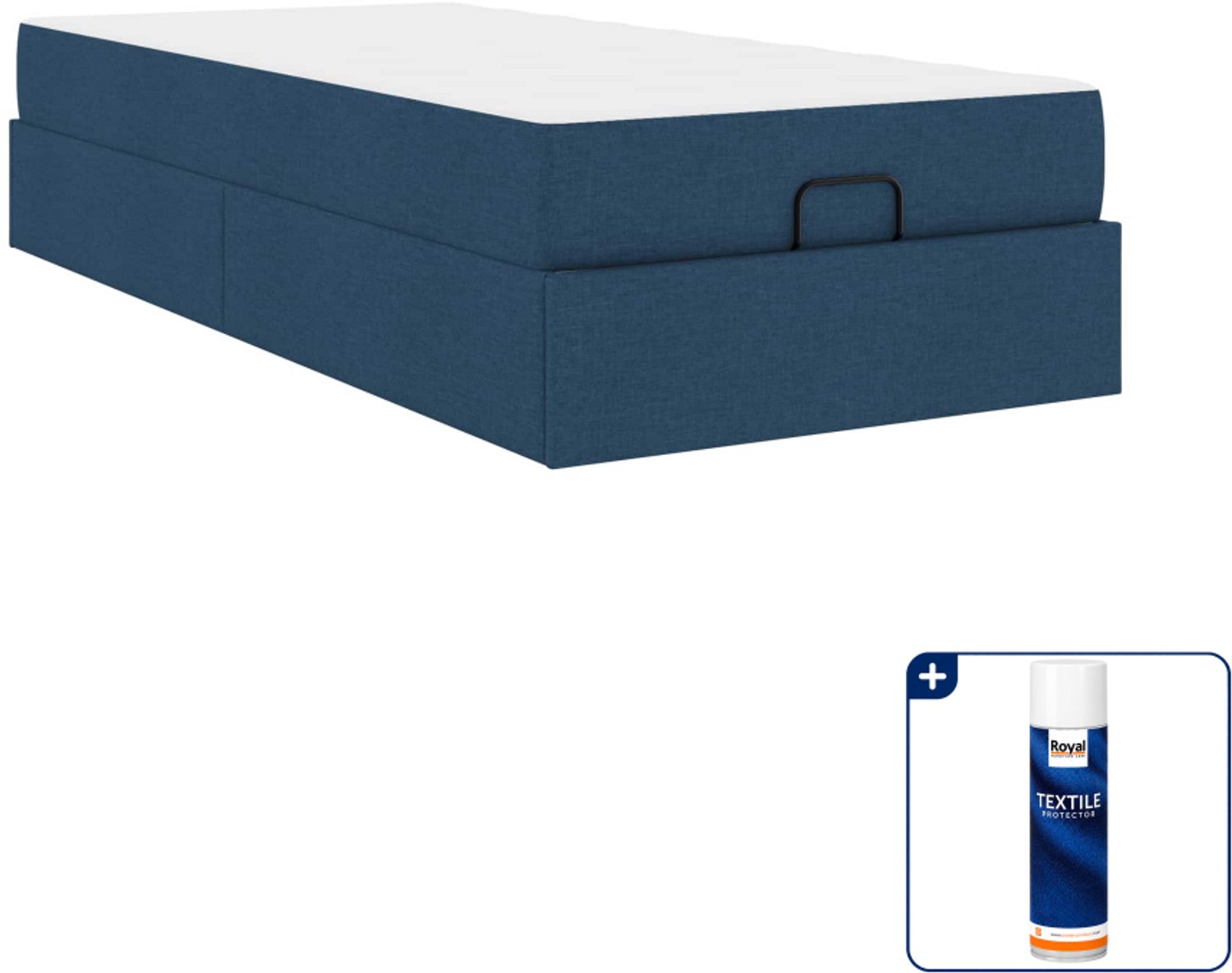 vidaXL bedframe met matras 2 st - 80 x 200 cm - stof - blauw - Inclusief textielbeschermer 500 ml Grijs
