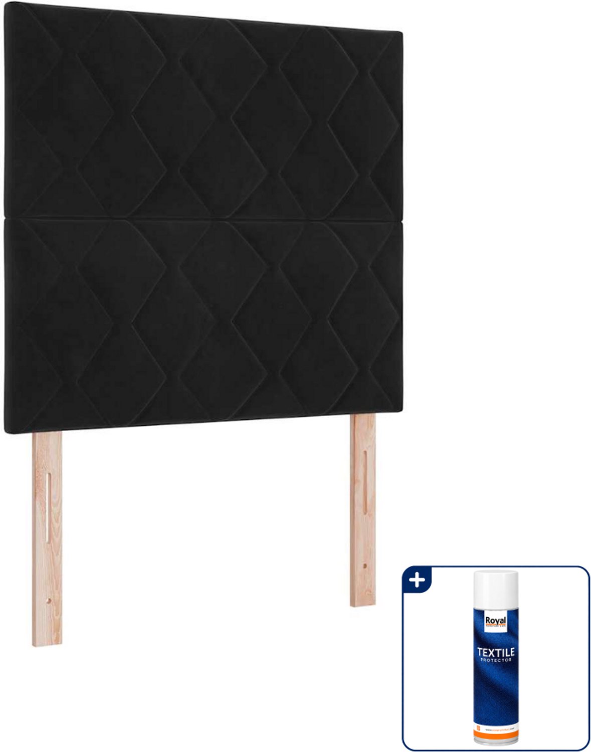 vidaXL boxspring - 90 x 200 cm - zwart - Inclusief textielbeschermer 500 ml