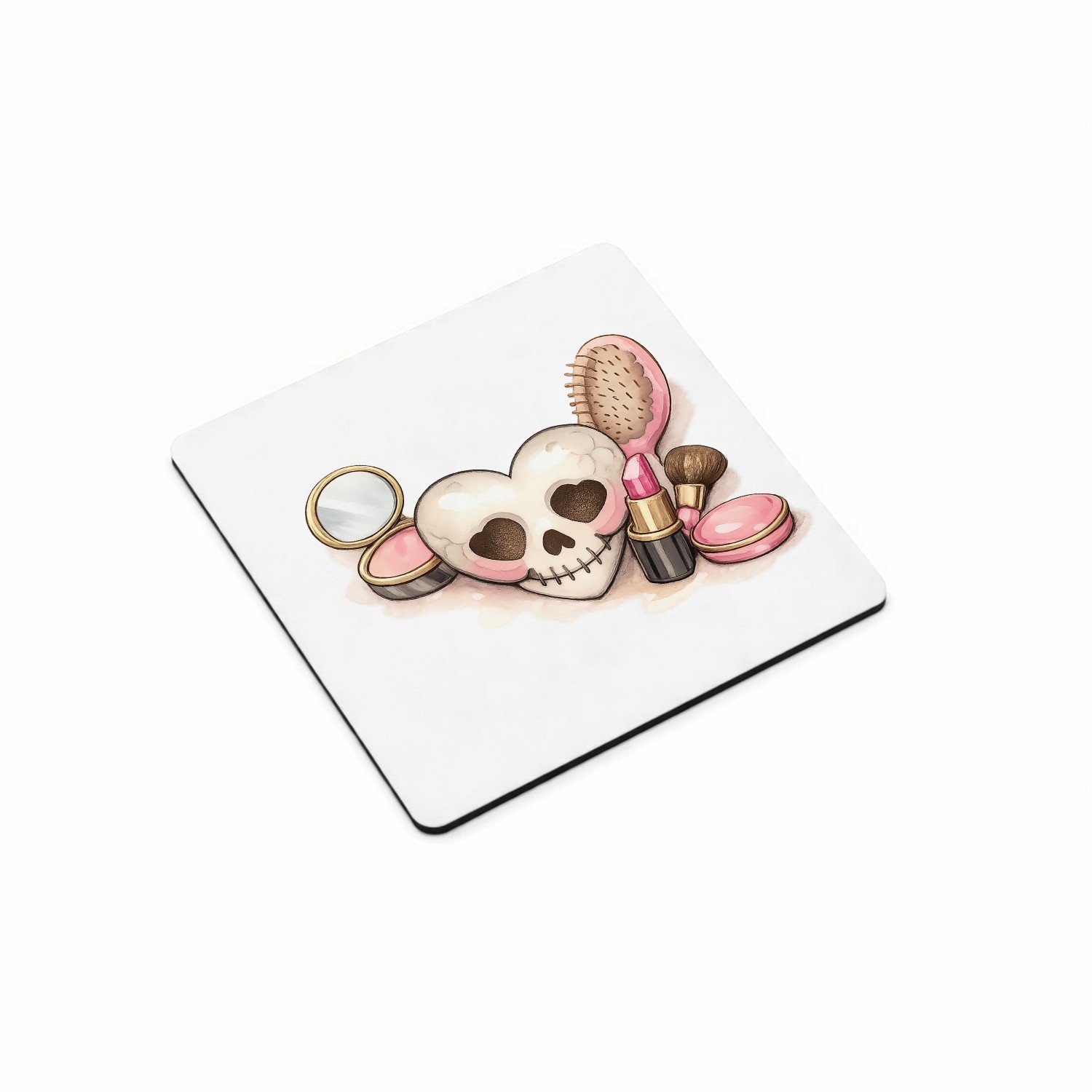 Mr Cadeautjes MDF magnetische fotolijst vierkant 9,5 - design Beauty-items in een retro salonsetting met een ondeugende tw | cadeau Wit