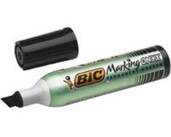 BIC Marking ONYX 1591 permanente marker Beitelvormige punt Zwart 12 stuk(s)