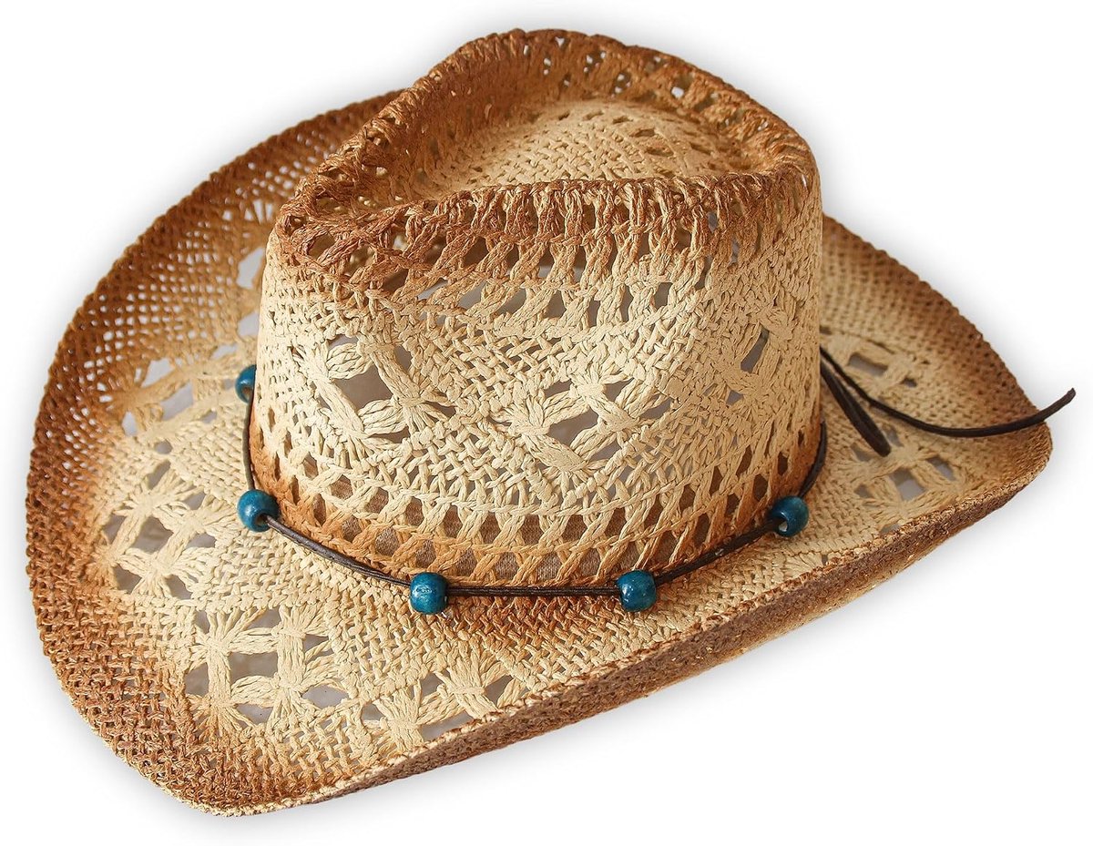 Cowboyhoed, strohoed, Panama, met westernband, uniseks, eenheidsmaat, dames, heren, zomer, Coachella, strand, country-stijl, Braziliaans, boho, koloniale stijl, raffia, naturel