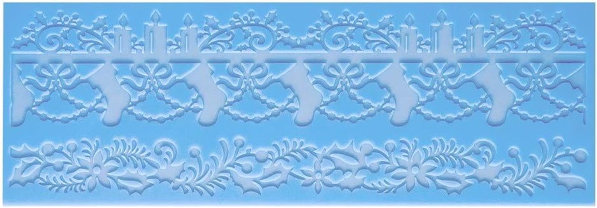 mit Herz Siliconen decormat | Siliconen vorm fondant | Hoogte: 2mm | Top Design | Ideaal voor het maken van randen in kant optiek | Gereedschap voor het vormen van fondant (Design 10 | 30cm x 10cm)