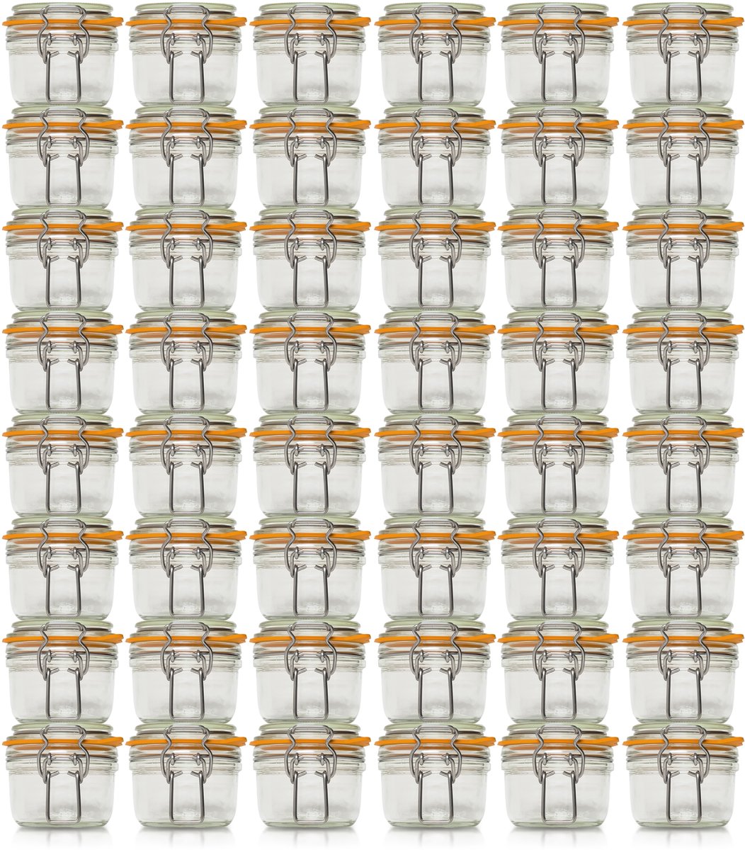 Le Parfait 125ml/gr Weckpotten Set (48x 125ml) | OP=OP VOORDEELSET | 48 Weckpotten van 125 ML | Premium A-kwaliteit | Robuust en Voedselveilig | Ideaal als voorraadpot, inmaakpot of conserveerpot | Made in France