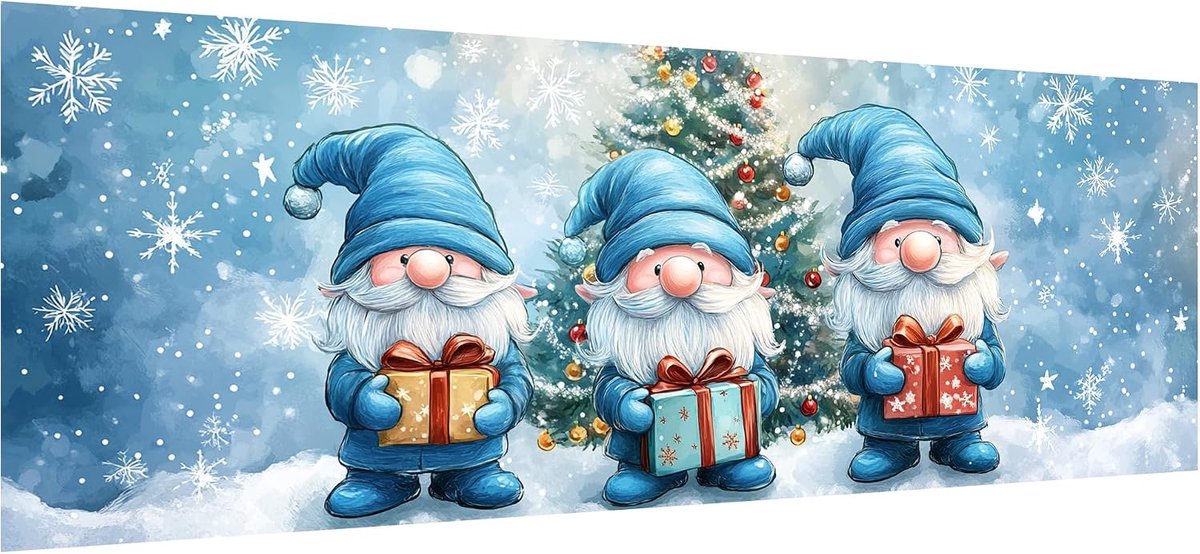 Diamond Painting Volledige Boor Kerst, 5D DIY Schilderij Kits Dwerg, Kristal Strass Cross Stitch Borduurwerk Foto's, Kleurrijke Muurdecoratie voor Woonkamer Kunst Craft 30x80cm
