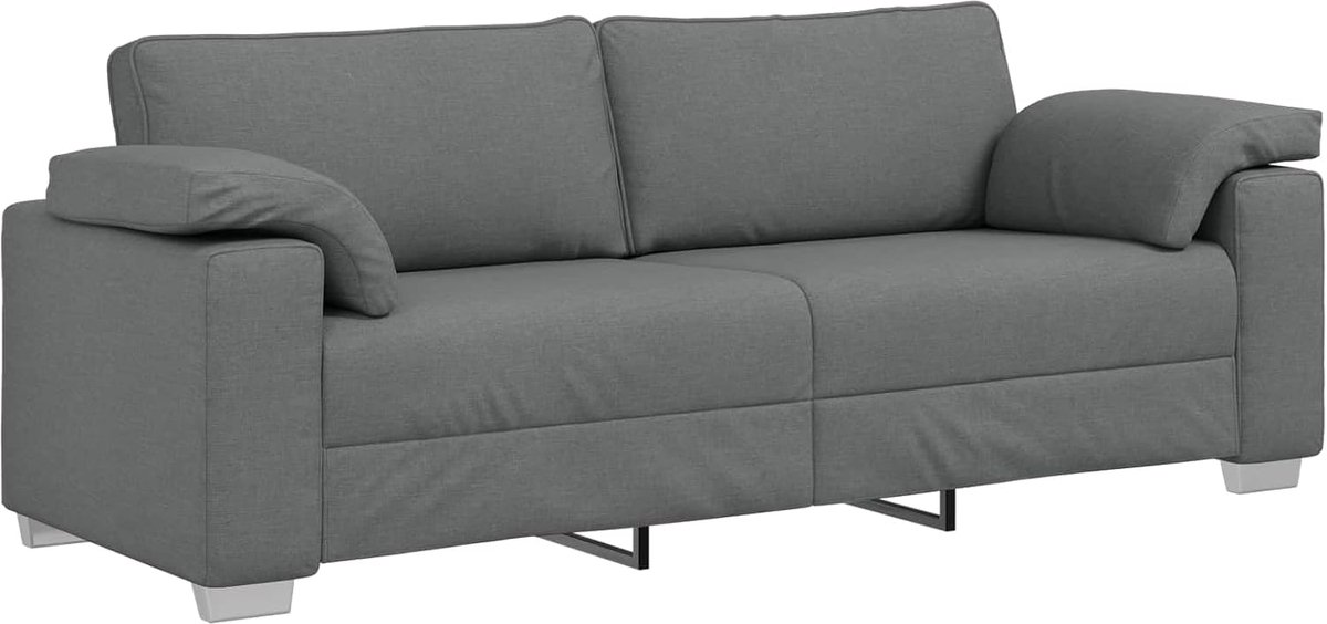Bank donkergrijs 219 x 80 x 82 cm moderne bank met brede armleuningen voor woonkamer