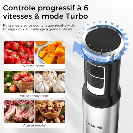 YASHE staafmixerset - 1000 W - 5-in-1 - zwart van YASHE® — afbeelding 3