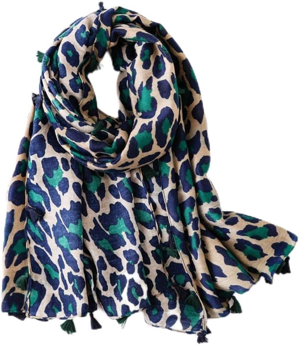 sjaal luipaardpatroon 180 x 90 cm winter sjaal met franjes cape doek zachte modieuze helbst leo sjaals lange stijlvolle accessoires dierenprint sjaal wrap