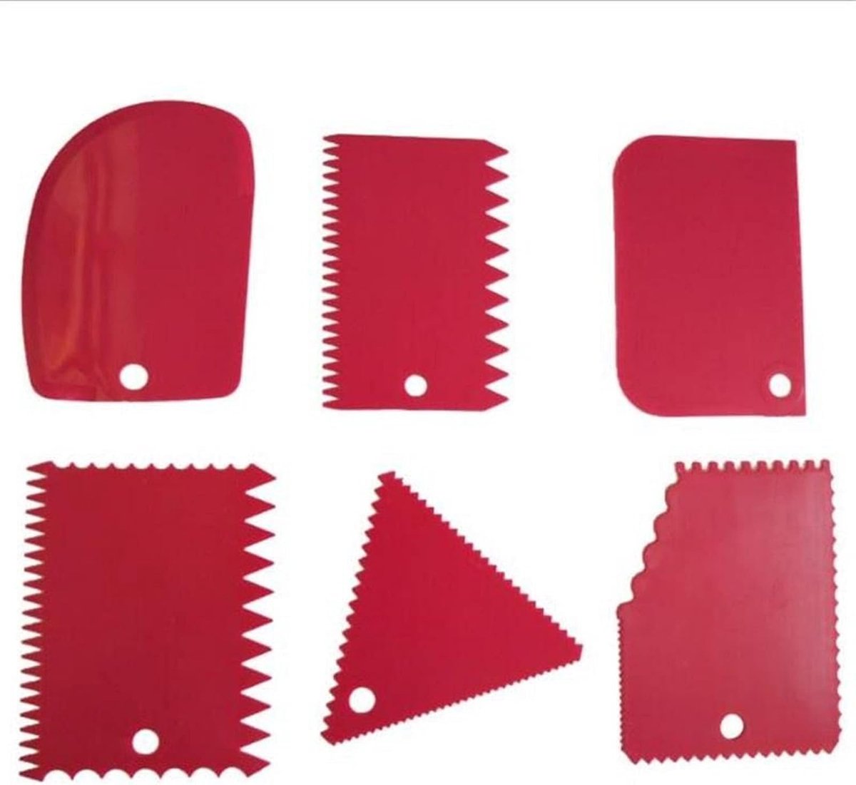 6 stuks spatels - schraper voor het modelleren van taarten - nivellering - glad maken randen - snijden van deeg - verschillende vormen - decoratie - keukengerei - best verkocht