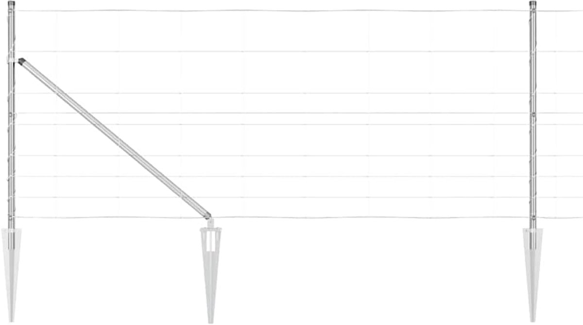 Palen 50 x 1 m, rechthoekige hekpalen voor tuin en terras, corrosiebestendig en weerbestendig