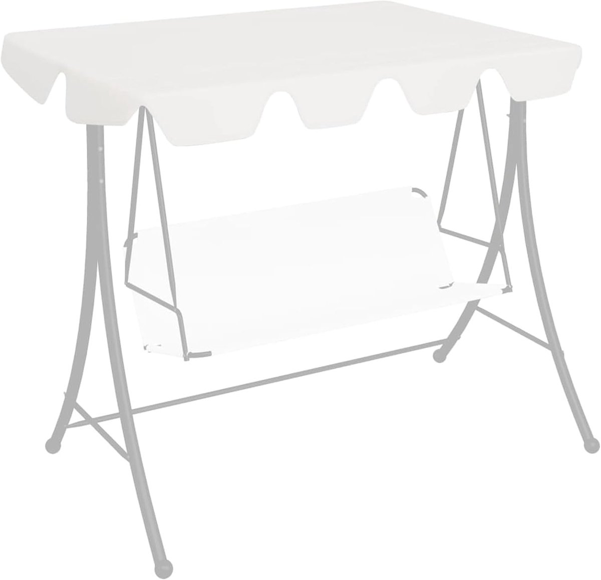 Baldakijn voor Hollywood schommel, wit, 150/130 x 70/105 cm, baldakijn voor Hollywoodschommel, universele vervangende hoes voor Hollywoodschommel 312109
