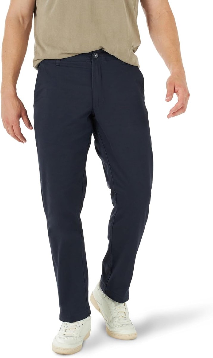 Heren Extreme Motion Taps-toelopende broek met vlakke voorkant
