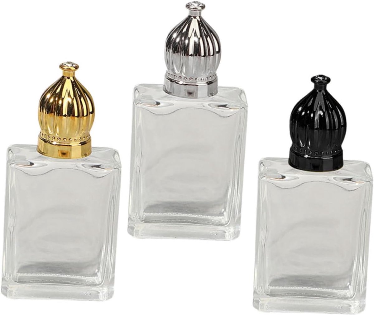 3 Stuks Gouden Zilveren Zwarte Lege Geurflessen met Roller Herbruikbare Flesjes voor Essentiële voor Diy Mixen