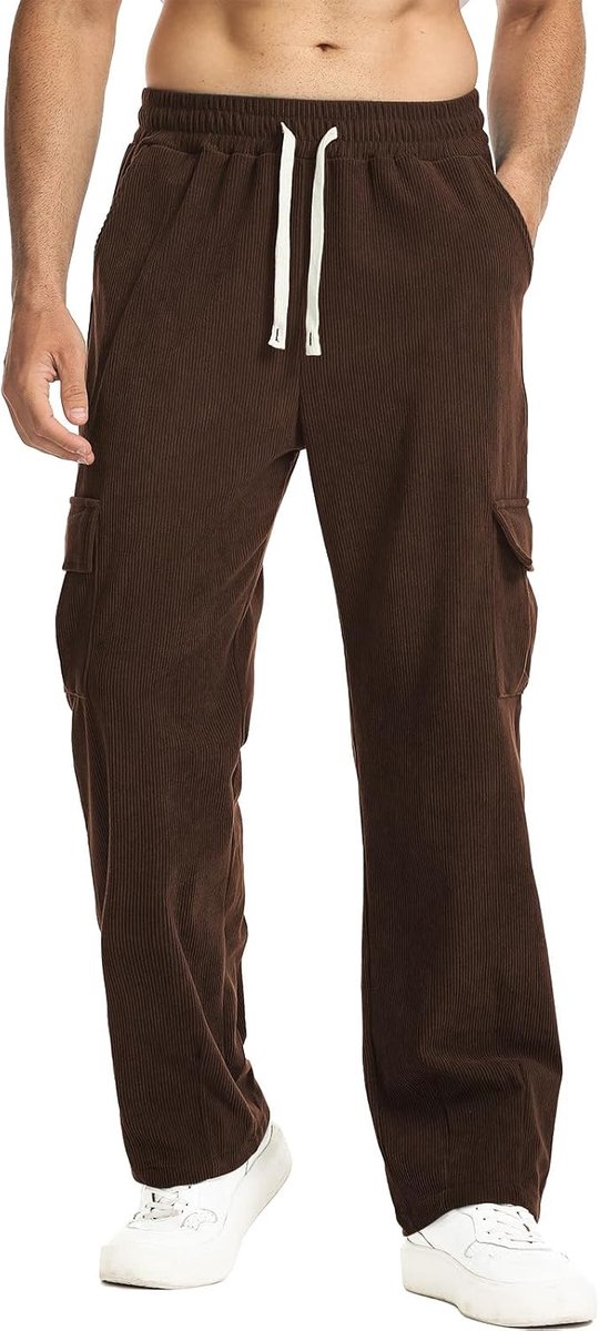 Geribbelde fluwelen broek voor heren, casual, 4 zakken