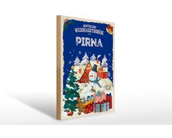 Holzschild Weihnachtsgrüße PIRNA Geschenk FEST 30x40cm