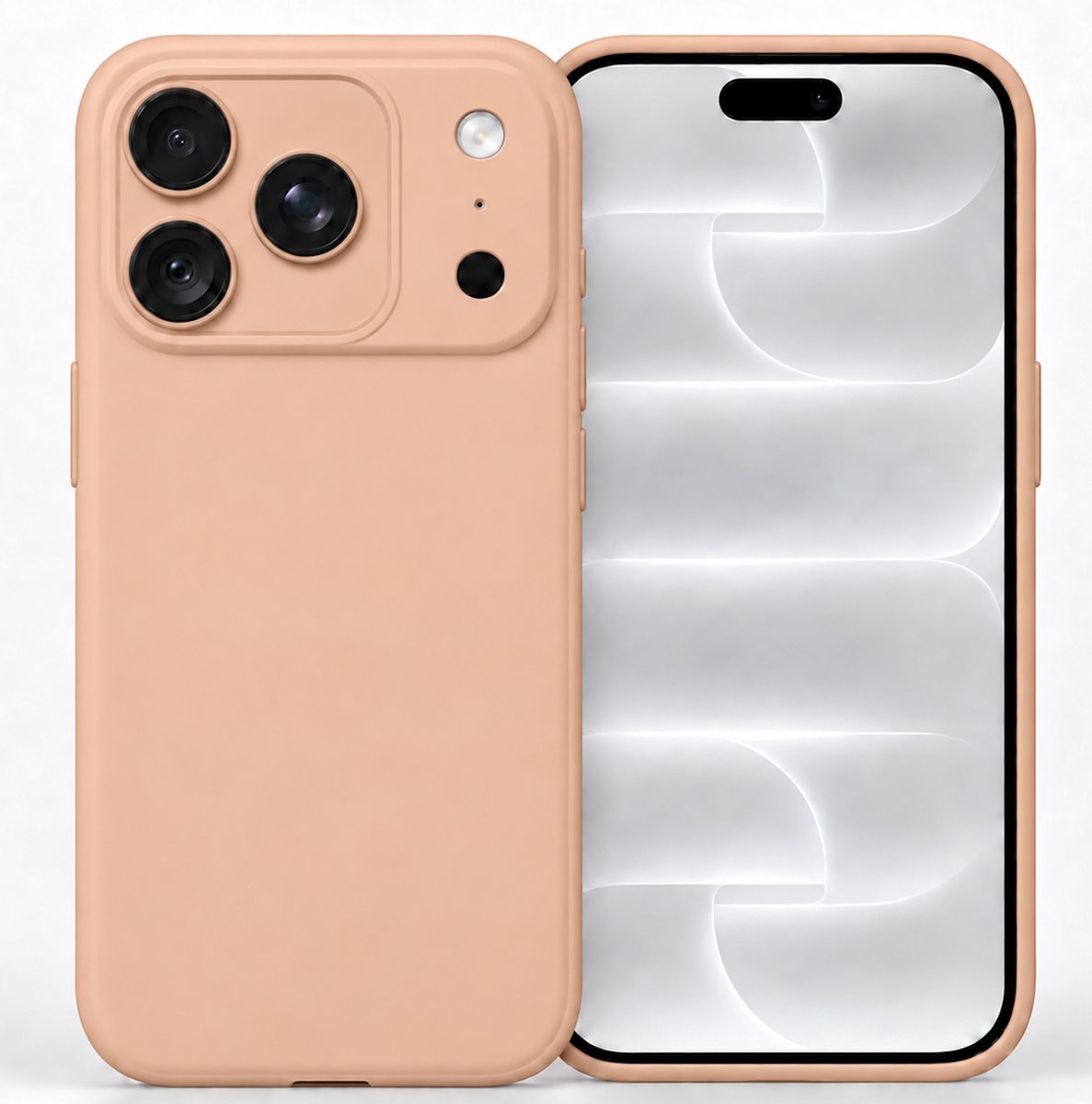 Hoesje geschikt voor iPhone 18 Pro / 17 Pro – MatteShield Back Cover – Roze – Schokbestendig