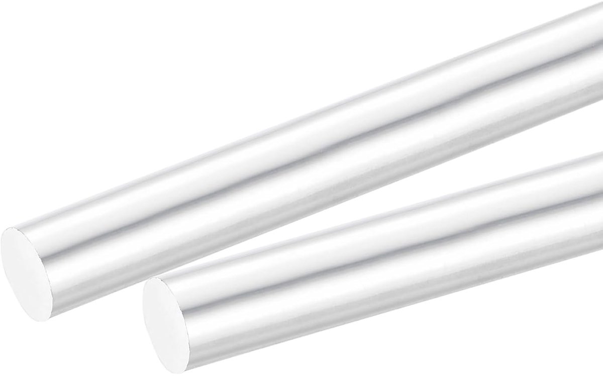 Ronde Massieve Aluminium Stang 12mm Diameter 300mm Lengte Draaistang voor DIY Creaties Set van 2