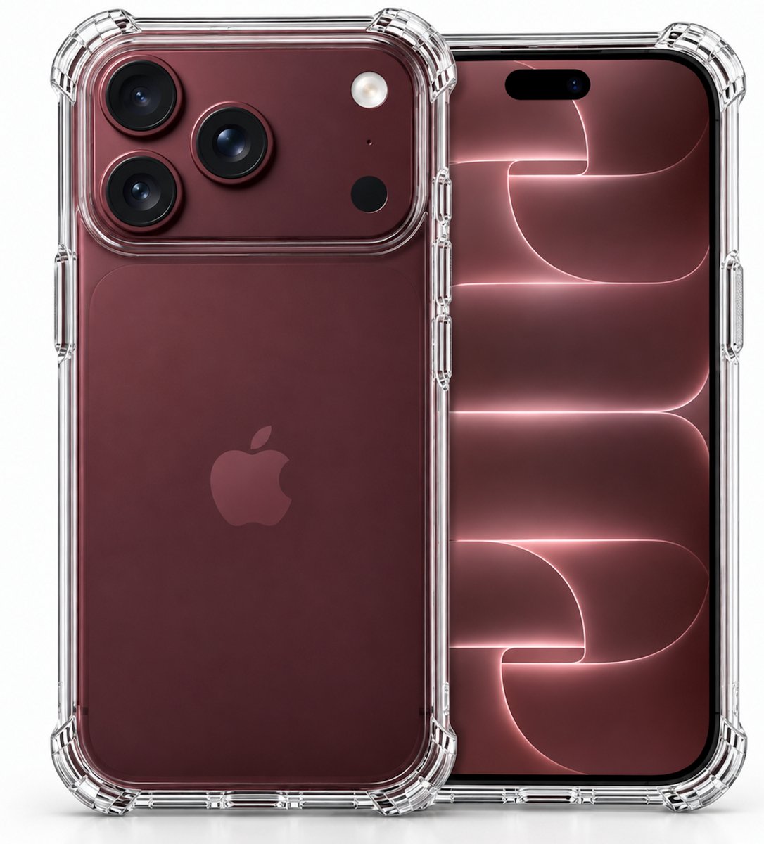 Hoesje geschikt voor iPhone 18 Pro Max / 17 Pro Max – CrystalClear Back Cover – Schokbestendig – Transparant