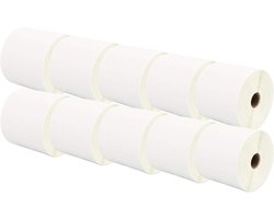 10 Rollen 100mm x 150mm Witte Direct Thermische Etiketten Compatibel met Zebra GK420d GK420t GC420d GX420d GX420t GC420t GX430t GT800 LP2844 TLP 2844 Citizen CL-S521 CL-S621 CL-S631 (500 Stuks/Rol)