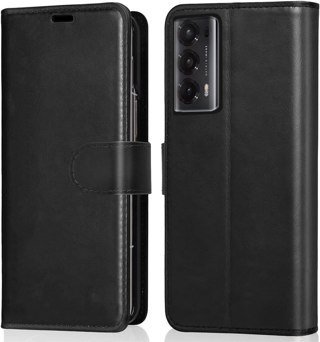 Hoes voor mobiele telefoon voor Honor Magic V2, bookcase tas, flipcover voor Honor Magic V2, case met kaartvak/opstelfunctie, zwart