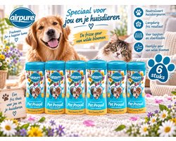 Airpure Pet Proud Carpet Freshener 6 x 500g – Voordeelverpakking Tapijtverfrisser tegen Huisdiergeuren – Wild Country Flowers