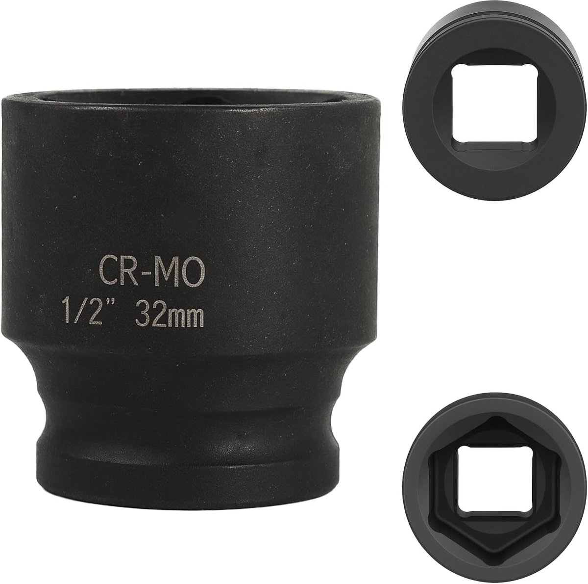 Dopsleutel 32 mm 1/2 inch 6-kant, slagmoer 1/2 32 mm chroom-molybdeen staal CR-MO (zwart)