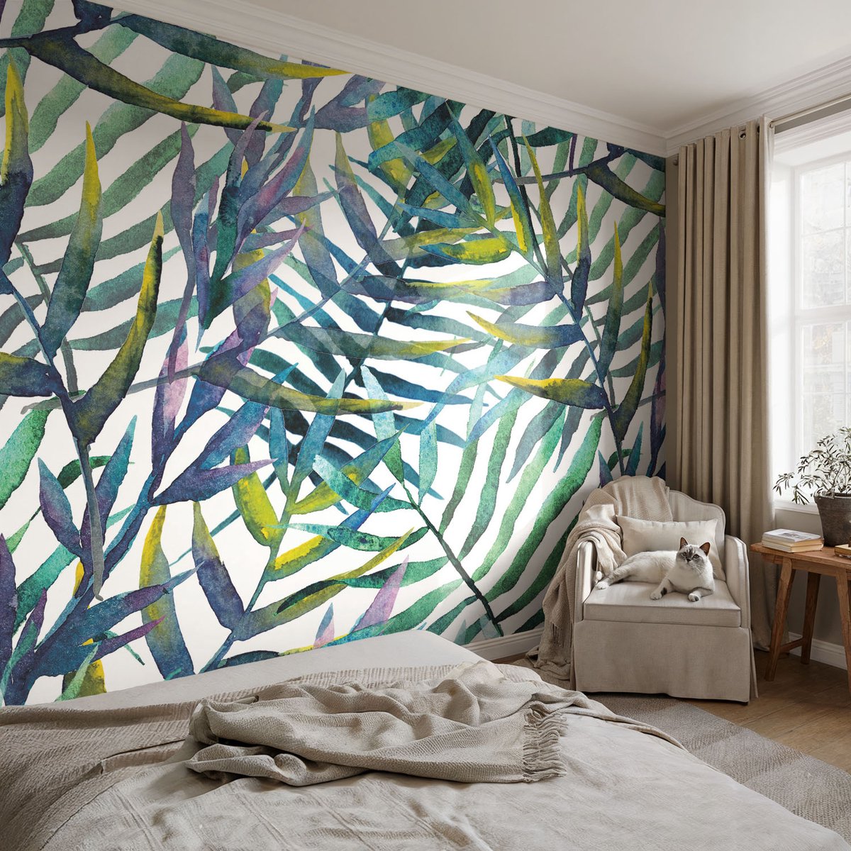 Coloray Vliesbehang - Groente Snellijm Behang - 104x70 cm - Exotische Vegetatie Fotobehang Vlies - Hal behang Bloemen En Planten - Muurschildering - Hal behang