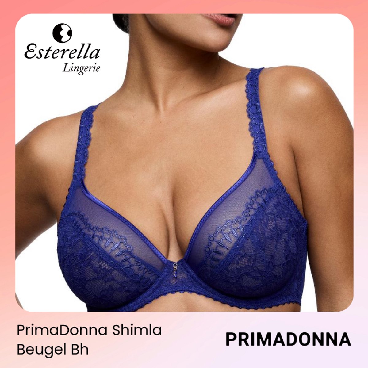 PrimaDonna Shimla Plunge Beugel Bh 0163584 Crazy Blue - maat EU 75C / FR Blauw