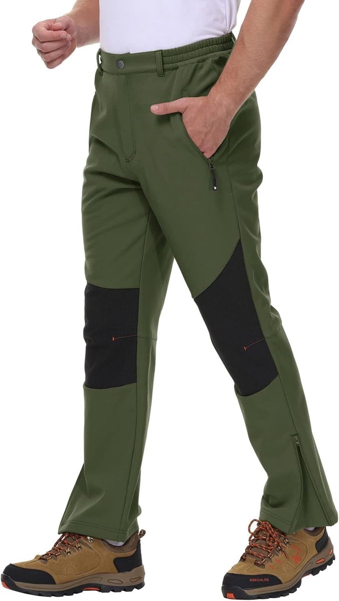 donhobo Wandelbroek voor heren, outdoorbroek, waterdicht, softshellbroek, winddicht, warm gevoerd, sneeuwbroek, winter, trekkingbroek, skibroek