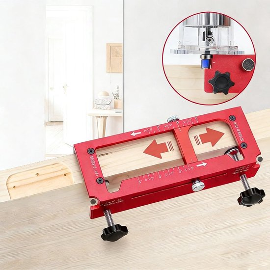 Jig Lock Installatiekit, Aluminiumlegering met Antislip Siliconen Pads Router Jig voor 2,5-5 in Scharnieren Compleet Deurscharniergereedschap voor Liefhebbers — afbeelding 3