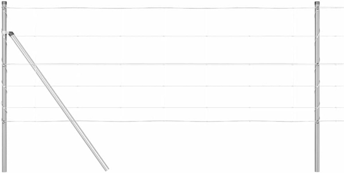 Palen verzinkt 25 x 0,8 m staal, rechthoekige stalen hekpalen voor buiten, modern design voor tuin en terras, corrosiebestendig en weerbestendig