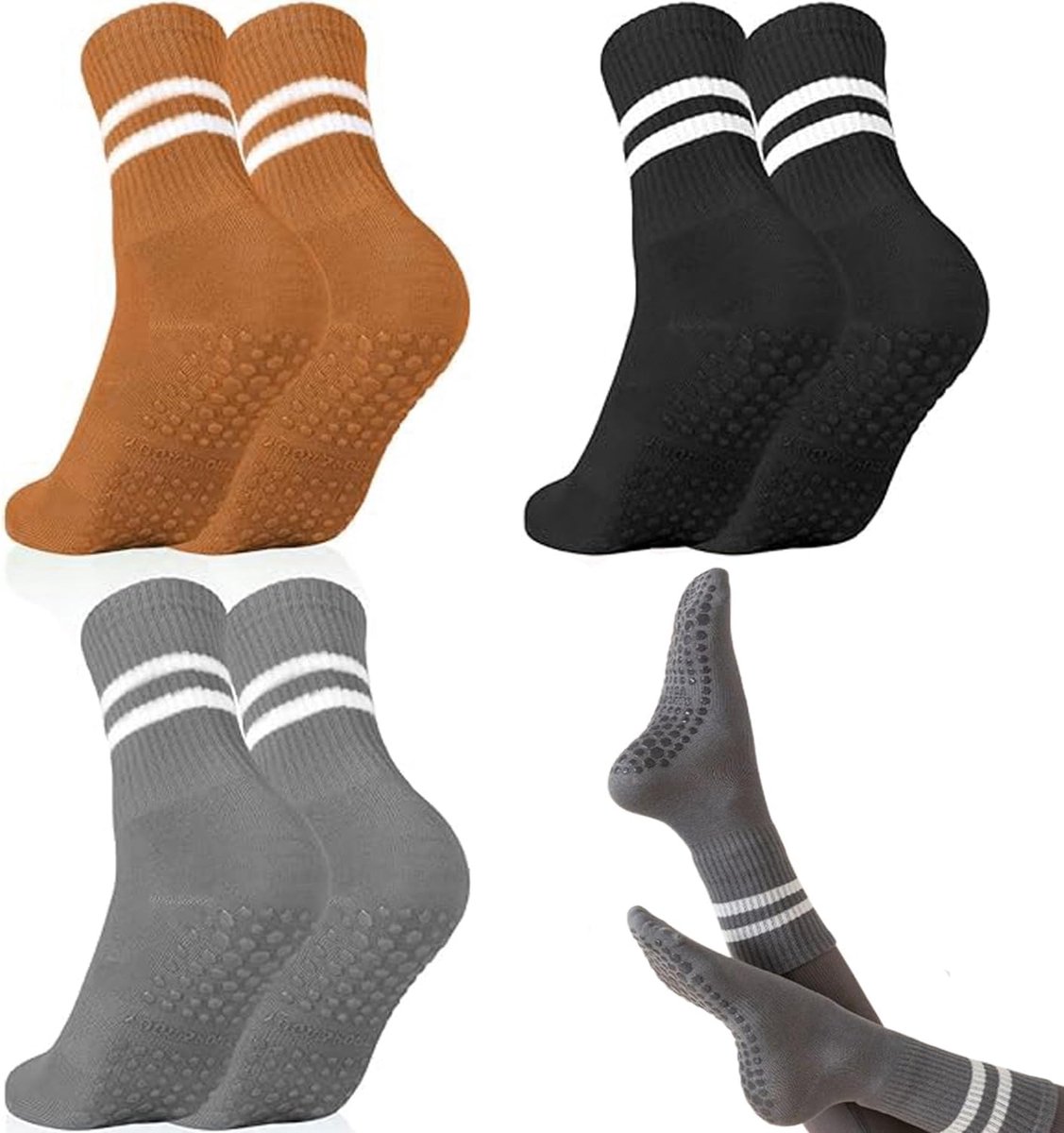 Sokken, comfortabele sokken, pilatessokken, geschikt voor yoga, pilates, dans, fitness