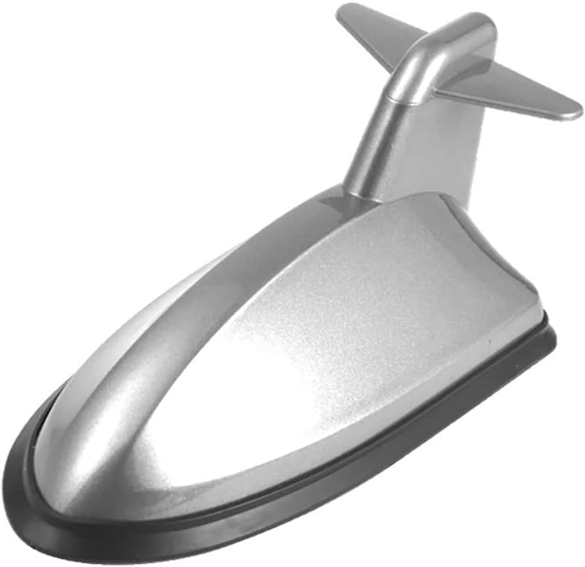 Haaienvin Antenne, TOTMOX Auto AM FM Signaal Aansluiting Dakantenne met Lijm Universele Fit voor SUV, Auto AM/FM Radio Signaal Dak Antenne Cover, Zilver