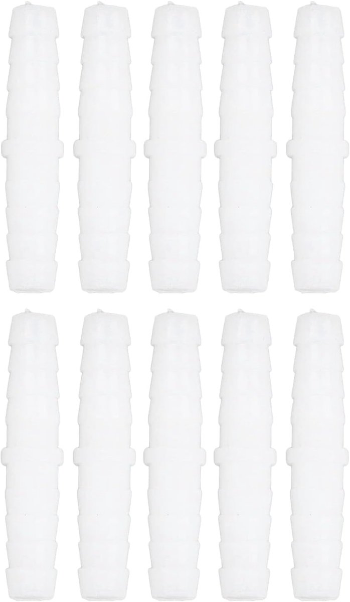 10Pcs Plastic Slangpilaar Fitting Adapter Rechte Slang Joint Gelijke Prikkeldraad Splicer Mender Joint Union Adapter voor Slang Aansluiting(6-6mm straight through)