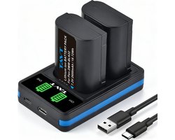 2x 2600mAh Vervangende Accu met Dubbele Lader voor Panasonic Lumix DC-S5, S5 II, GH6, G9, GH5