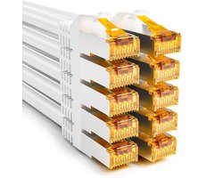 Iwillink 0,3 m CAT 7 patchkabel, 10 Gbit/s, 10 stuks, wit