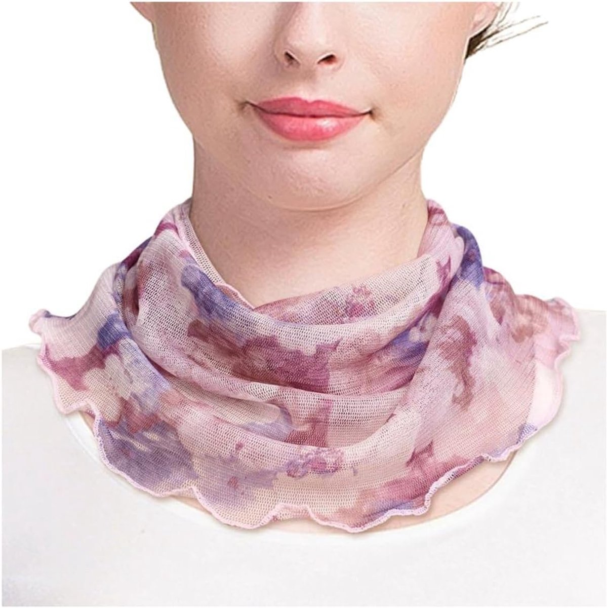 Sjaal dames zijde gebreide nepcolkraag mesh nep kraag turtleneck print nep kraag halsdecoratie vrouwen voor middelbare en ouderen