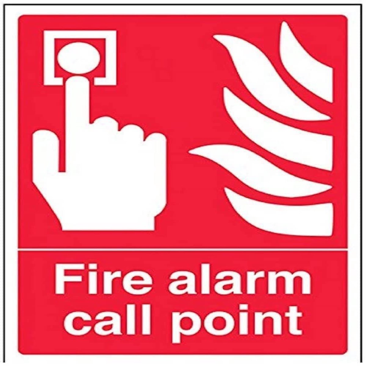 "Fire Alarm Call Point" Equipment Sign, Zelfklevende Vinyl, Portret, 150 mm x 200 mm, Rood
