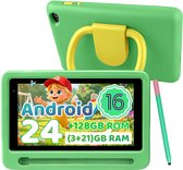 7 Inch Android 16 Kindertablet – 128GB ROM - WiFi 6 - 3000mAh - Oogbescherming- Ouderlijk Toezicht – Inclusief Styluspen - vanaf 3 jaar