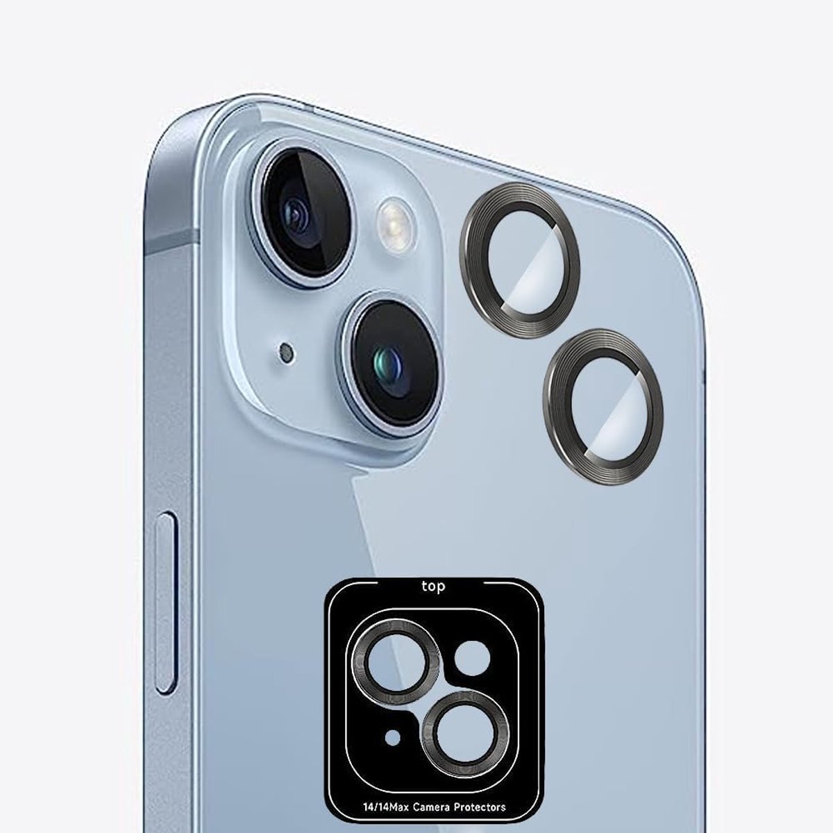 Stuks – zwart】voor iPhone 14/14 Plus camera, krasbestendig, 9H hardheid, voor iPhone 14/14 Plus camerabescherming – zwarte camerabescherming