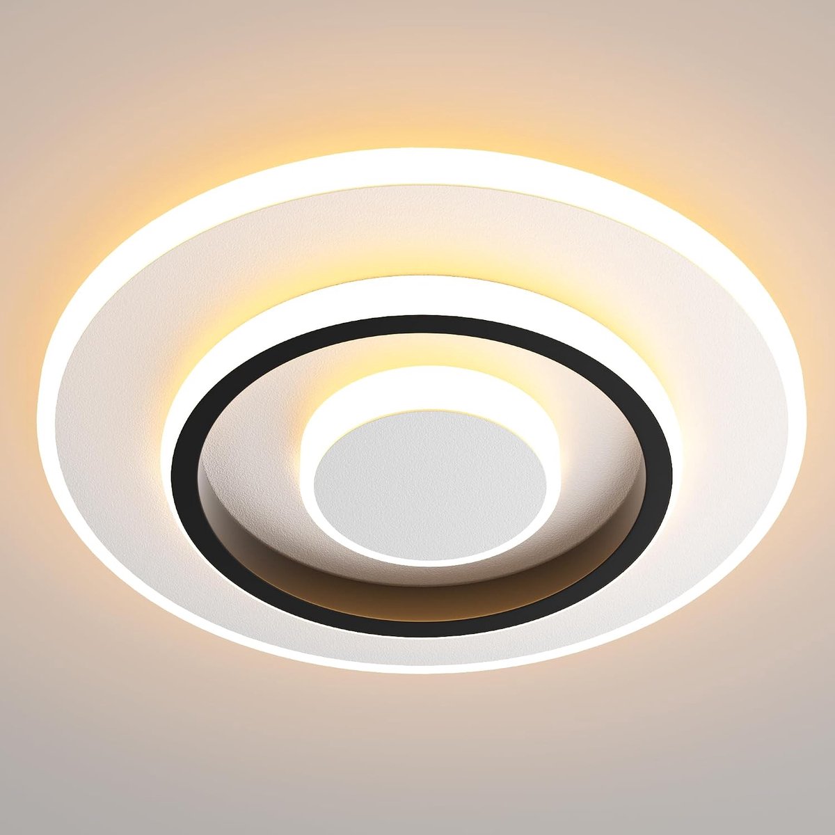 Plafondlamp Moderne 22W, 3000K/4500K/6500K Plafondverlichting 2200lm CRI≥80, LED Lamp voor Woonkamer, Slaapkamer, Kantoor, Keuken en Hal met Geheugenfunctie Wit