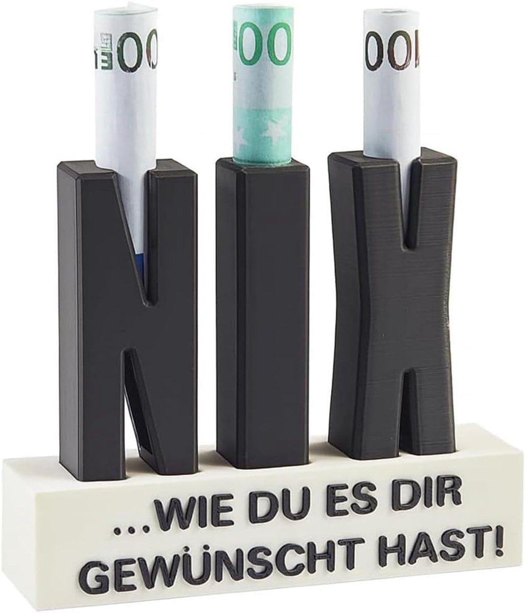 Geldcadeau, 3D-letters met gaten voor bankbiljetten, creatief, vakantiereizen, bruiloft, grappig gepersonaliseerd cadeau voor mannen en vrouwen