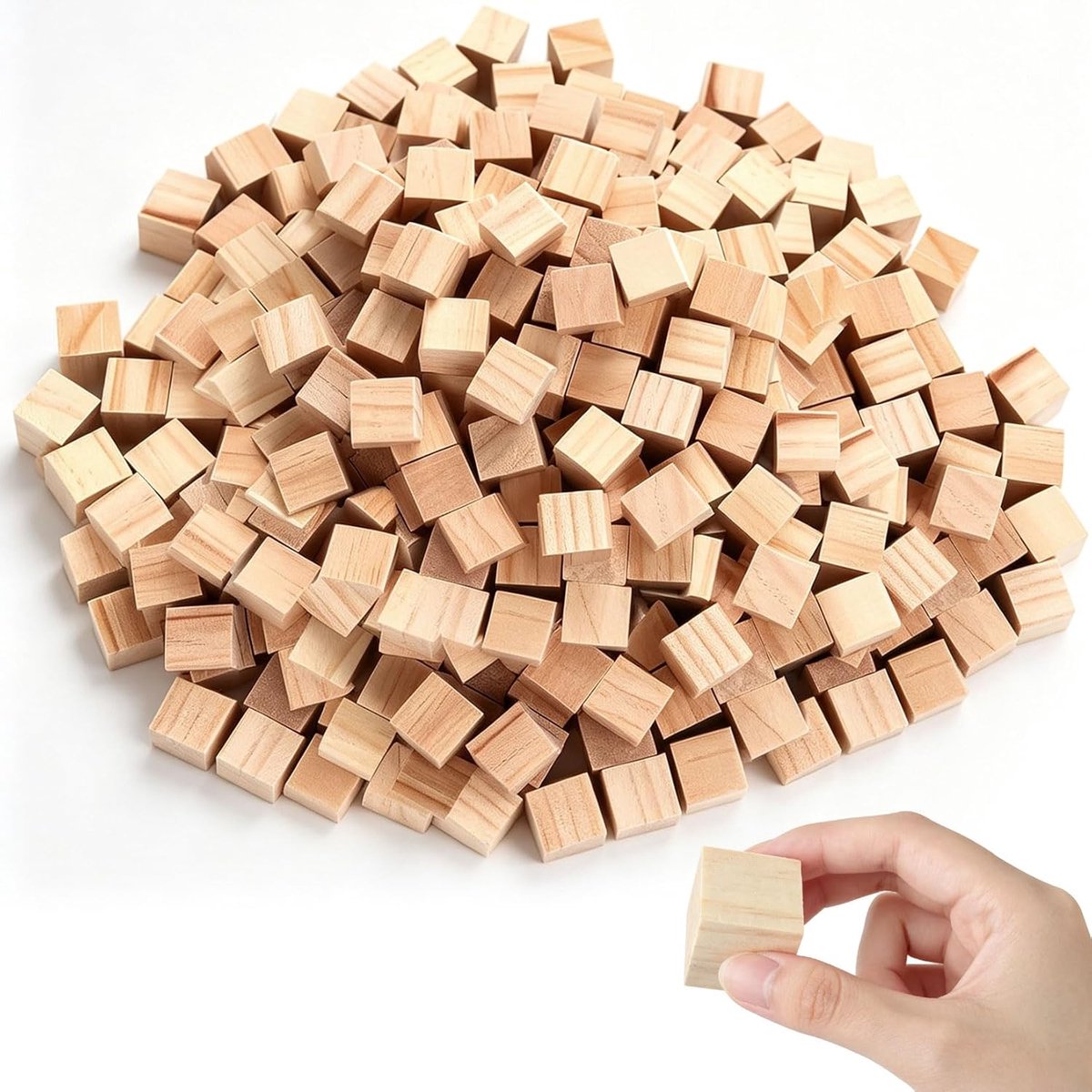 Pak Van 80 Houten Kubussen 25 X 25 X 25 Mm, Kleine Houten Kubussen