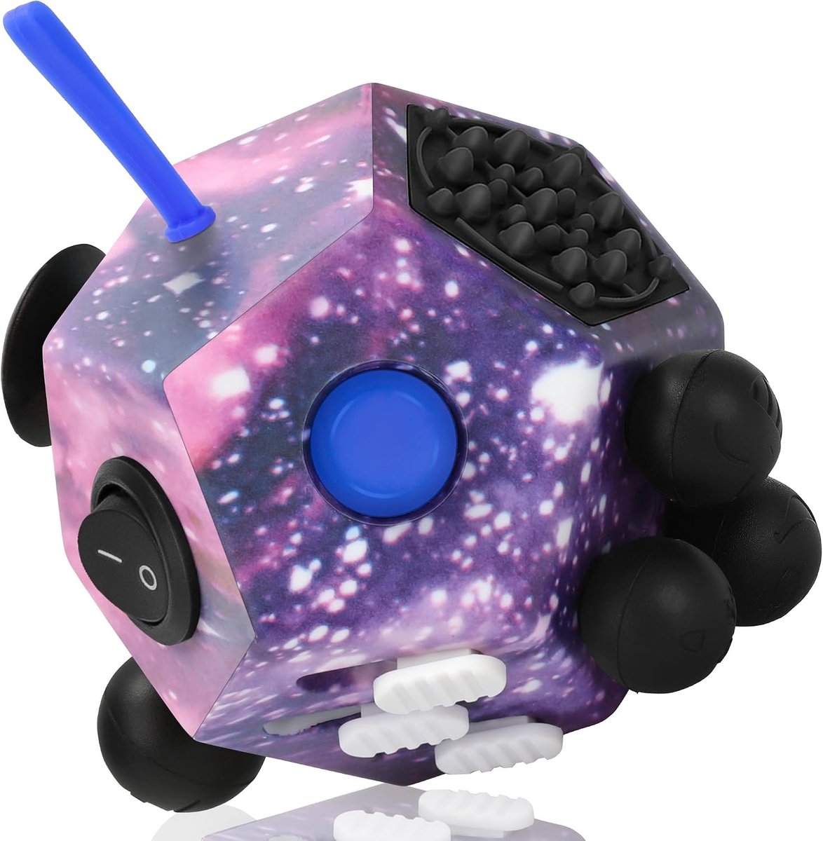 Fidget Cube 12 Sides - Fidget Toys Cube Antsy Labs Original Fidgets Speelgoed Kubussen Voor Volwassenen,Kinderen - ADHD,ADD,ASD - Kantoor,Classroom,Reizen - BY VCOSTORE(Galaxy)