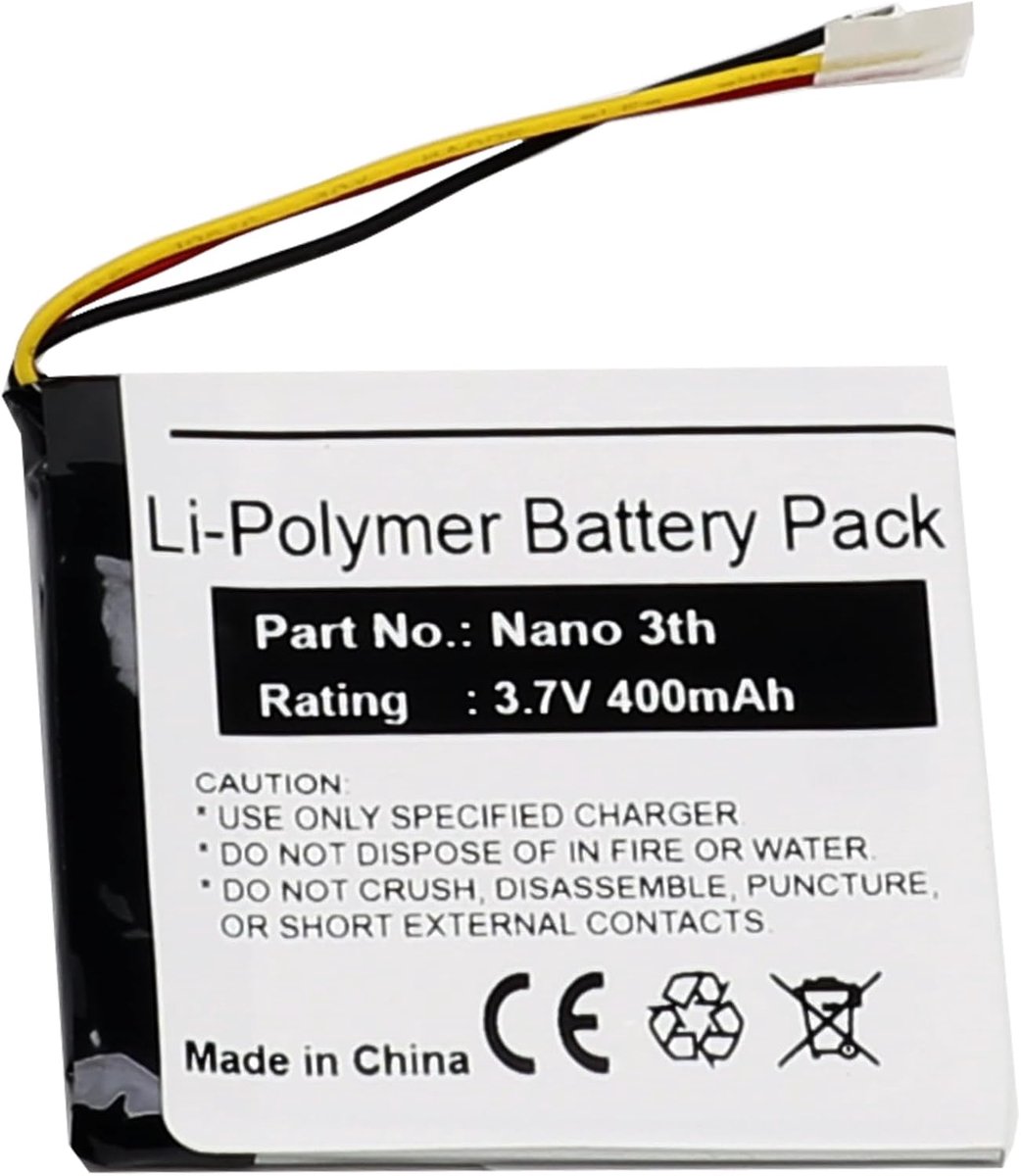 616-0337 voor Apple iPod Nano 3 3G 3Gen 3TH MP3 A1236 Nano3, Li-Polymeer reservebatterij