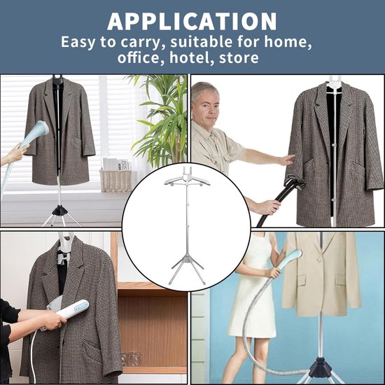 Stoomstrijkijzer, stoomstandaard, stoomstraightener, kledingrek, kledingrek voor stoomstrijken, strijken, kledingrek voor stoomstrijken van kleding, kleerhangers met stoom strijken — afbeelding 5