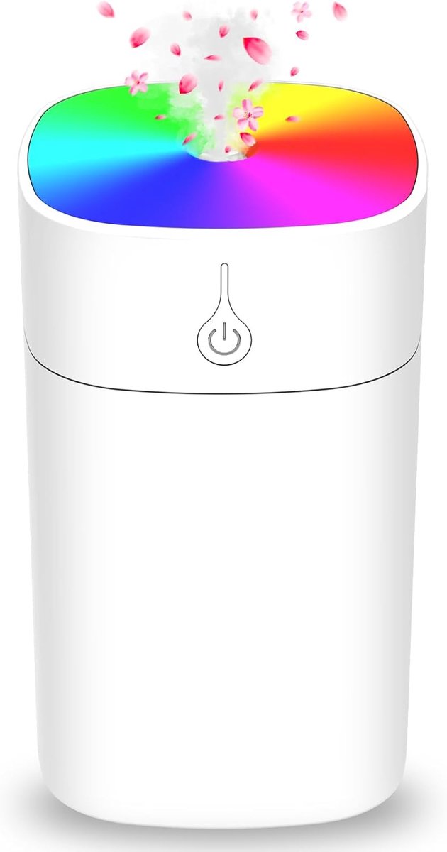 Mini-luchtbevochtiger voor slaapkamer, 400 ml aromadiffuser voor thuis, luchtbevochtiger voor kantoor, met licht en automatische uitschakeling