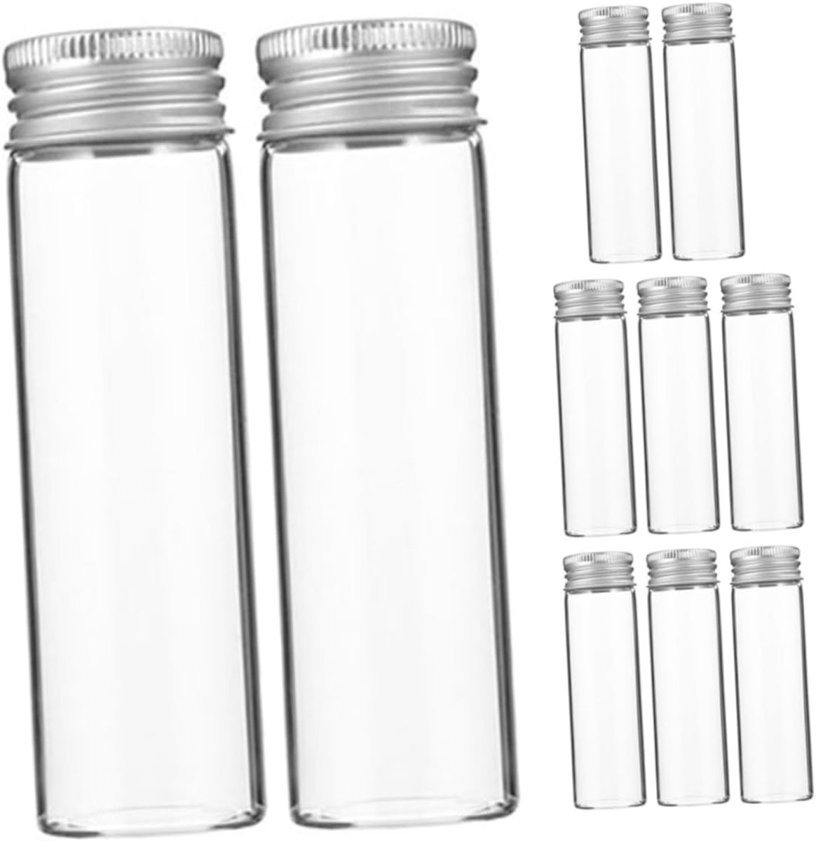 Flessen Met Aluminium Schroefdoppen Transparante Vials Voor Vloeistoffen Voor Monsters Olie Decoraties Glasopslag Flessen